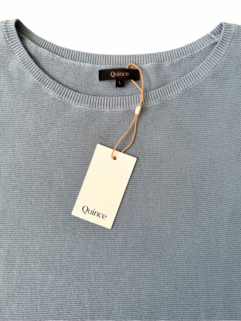 NWT Quince Cotton Cashmere Dolman Sweater Blue Relaxed Fit L Coastal Capsule - Picture 7 of 10